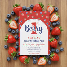 Berry 1e verjaardagsfeest Aardbei Blueberry Red