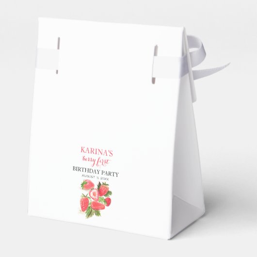 Berry 1e Verjaardagsfeest Aardbeienfruit Zomer Bedankdoosjes (Achterkant)