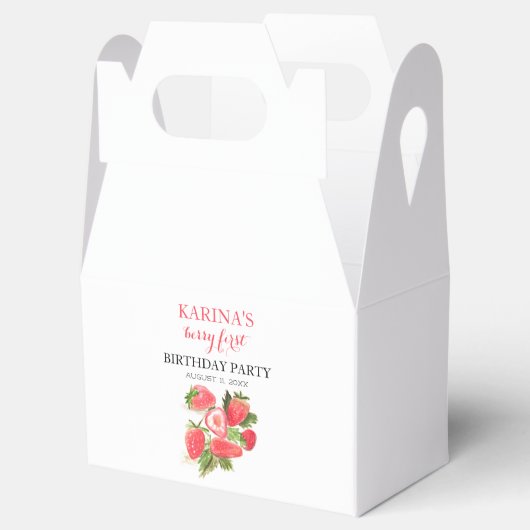 Berry 1e Verjaardagsfeest Aardbeienfruit Zomer Bedankdoosjes (Geopend)