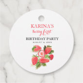 Berry 1e Verjaardagsfeest Aardbeienfruit Zomer Bedankjes Labels (Achterkant)