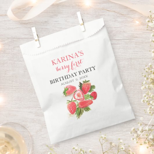 Berry 1e Verjaardagsfeest Aardbeienfruit Zomer Bedankzakje (Geknipt)