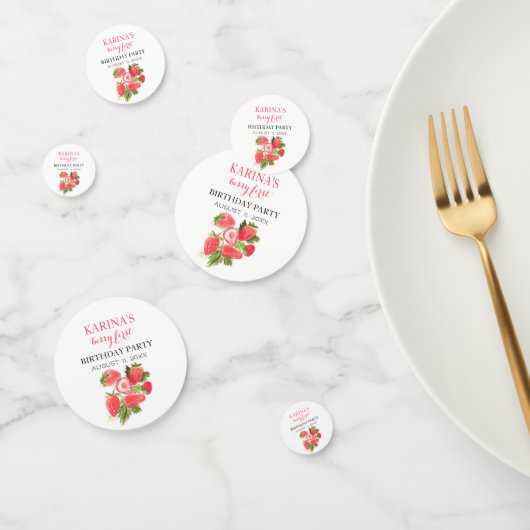 Berry 1e Verjaardagsfeest Aardbeienfruit Zomer Confetti (Groep)