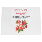 Berry 1e Verjaardagsfeest Aardbeienfruit Zomer Groot Cadeauzakje (Voorkant)