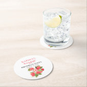 Berry 1e Verjaardagsfeest Aardbeienfruit Zomer Ronde Kartonnen Onderzetter (Insitu)