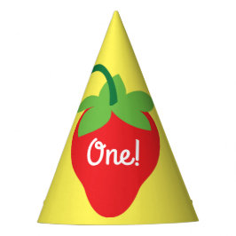Berry 1st Birthday Cute Strawberry Colorful Mod Feesthoedjes