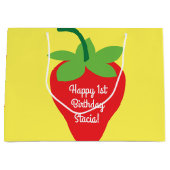 Berry 1st Birthday Cute Strawberry Colorful Mod Groot Cadeauzakje (Voorkant)