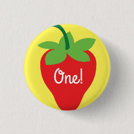 Berry 1st Birthday Cute Strawberry Colorful Mod Ronde Button 3,2 Cm