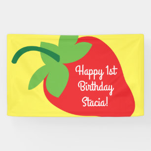 Berry 1st Birthday Cute Strawberry Colorful Mod Spandoek