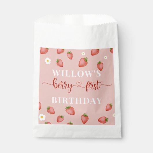 Berry 1st Birthday Party Favors – Sweet Keepsakes Bedankzakje (Voorkant)