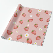 Berry 1st Birthday Strawberry thema inpakken Cadeaupapier (Uitgerold)