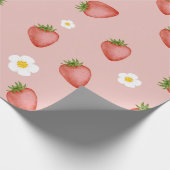 Berry 1st Birthday Strawberry thema inpakken Cadeaupapier (Hoek)