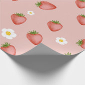 Berry 1st Birthday Strawberry Theme Wrapping Pape Cadeaupapier (Hoek)