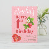 Berry 1st Birthday Uitnodiging (Staand voorkant)