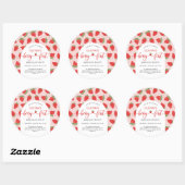 Berry 1st First Birthday Party Ronde Sticker (Vel)