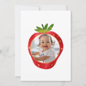 Berry 1st Red Strawberry Eerste Verjaardag Foto Kaart (Voorkant)