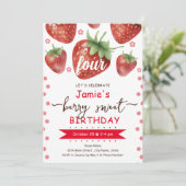 Berry 4th Birthday Waterverf Kaart (Staand voorkant)