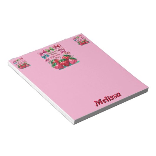 Berry and  Bow Sweet Kindergarten Chic Notitieblok (Schuin)