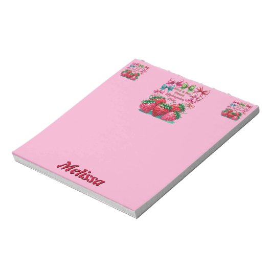 Berry and  Bow Sweet Kindergarten Chic Notitieblok (Linkerzijde)