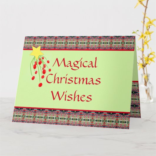 Berry and Stars Holiday Kaart (Gele Bloem)