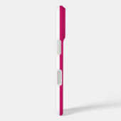 Berry and White Monogrammed Stripes Case-Mate iPhone Case (Achterkant / Rechts)