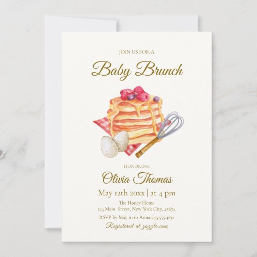 Berry Baby Brunch Pancake Egg Whisk Baby shower Kaart (Voorkant)