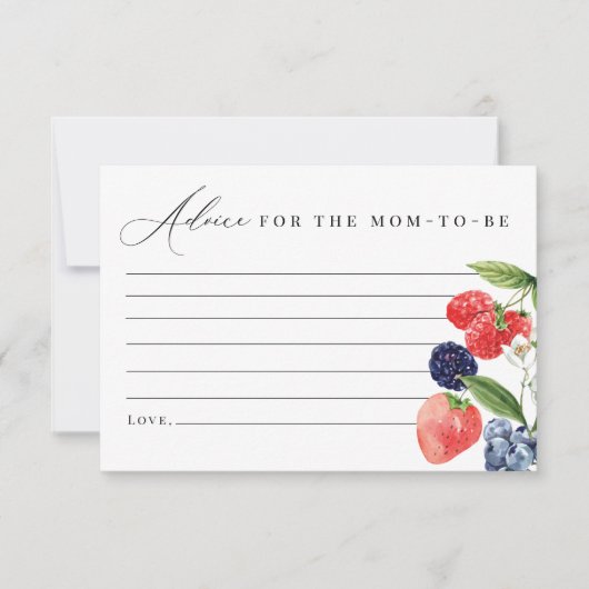 Berry Baby shower Advice Kaart Berry Sweet (Voorkant)