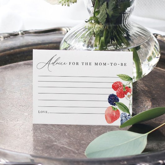 Berry Baby shower Advice Kaart Berry Sweet