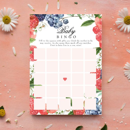 Berry Baby shower Baby Gift Bingo Spel Kaart
