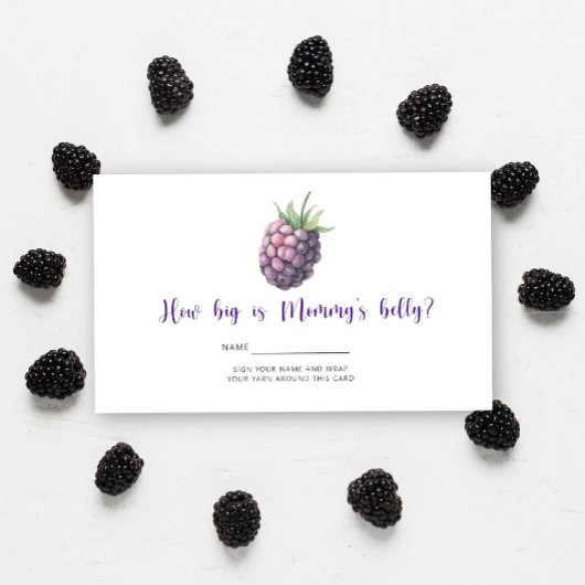 Berry - baby shower hoe groot is mama's buik informatiekaartje