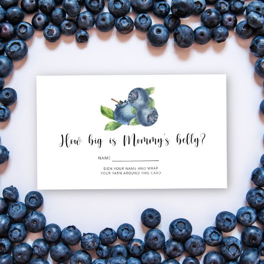 Berry - baby shower hoe groot is mama's buik informatiekaartje