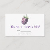 Berry - baby shower hoe groot is mama's buik informatiekaartje (Voorkant)