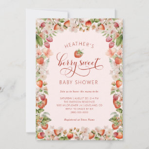 Berry Baby shower Invitation Kaart