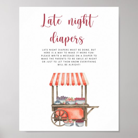 Berry baby shower Late night diapers game  Poster (Voorkant)