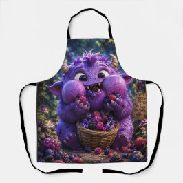 Berry Bandit Schattig Monster Fantasie Bos Kunst Schort