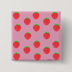 Berry Beauful Summer Vierkante Button 5,1 Cm