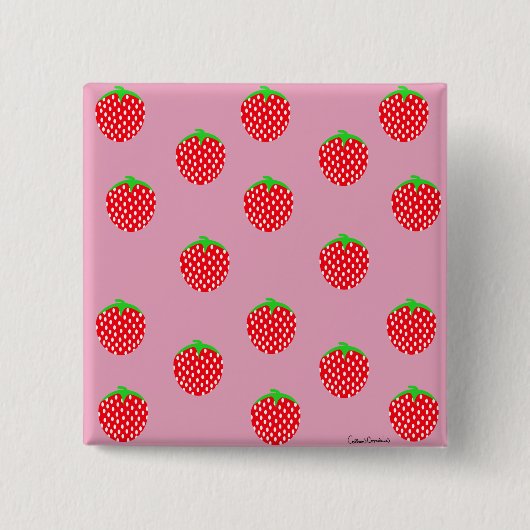 Berry Beauful Summer Vierkante Button 5,1 Cm (Voorkant)