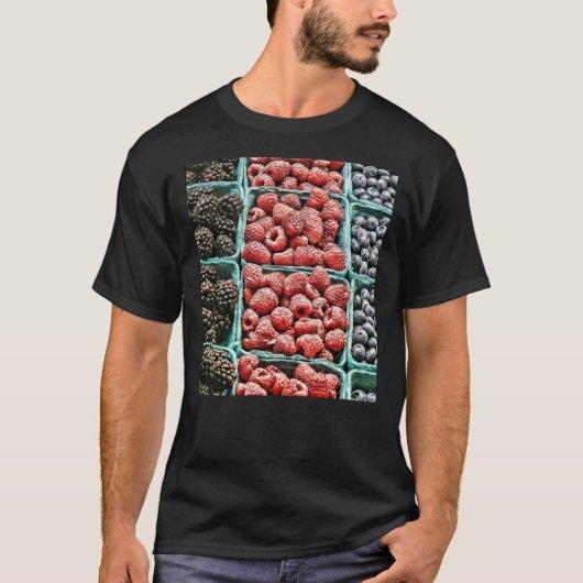 Berry Berries Blackberry Raspberry Blueberry Baske T-shirt (Voorkant)