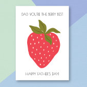 Berry Best Dad Funny Strawberry Vaderdag Kaart