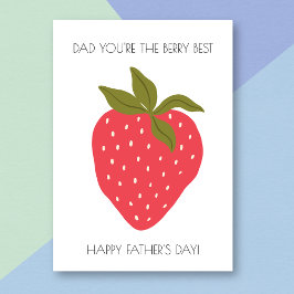Berry Best Dad Funny Strawberry Vaderdag Kaart