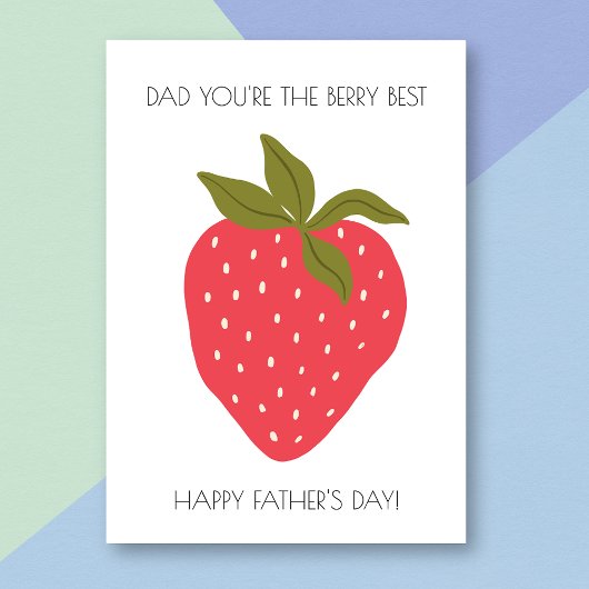 Berry Best Dad Funny Strawberry Vaderdag Kaart