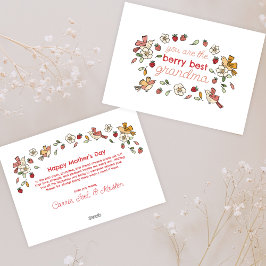 Berry Best Grandma Strawberry Moederdag Feestdagenkaart