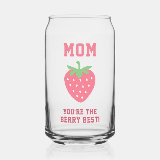 Berry Best Mom Aardbei Blikvorm Glas (Voorkant)