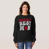 Berry Best Mom Cute Strawberry Groovy Quote Trui (Voorkant volledig)