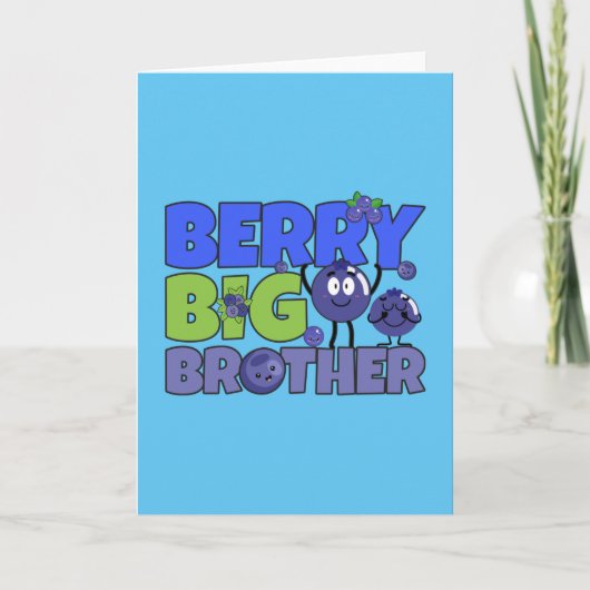 Berry Big Brother - Zus Blueberry Pun Kaart (Voorkant)