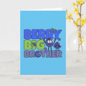 Berry Big Brother - Zus Blueberry Pun Kaart (Gele Bloem)