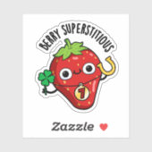 Berry bijgelovige grappige aardbei woordspeling sticker (Vel)