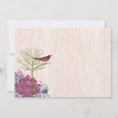 Berry  Bird op WoodGrain Wedding Invitation Kaart (Achterkant)