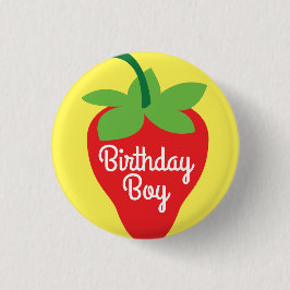 Berry Birthday Cute Strawberry Kind Ronde Button 3,2 Cm