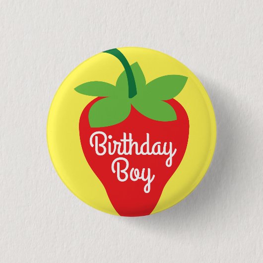Berry Birthday Cute Strawberry Kind Ronde Button 3,2 Cm (Voorkant)