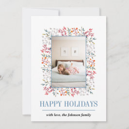 Berry, bladgrens Prettige feestdagen kerstfoto Feestdagenkaart